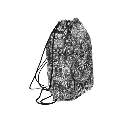 Drawing Floral Zentangle G6B Large Drawstring Bag Model 1604 (Twin Sides)  16.5"(W) * 19.3"(H)