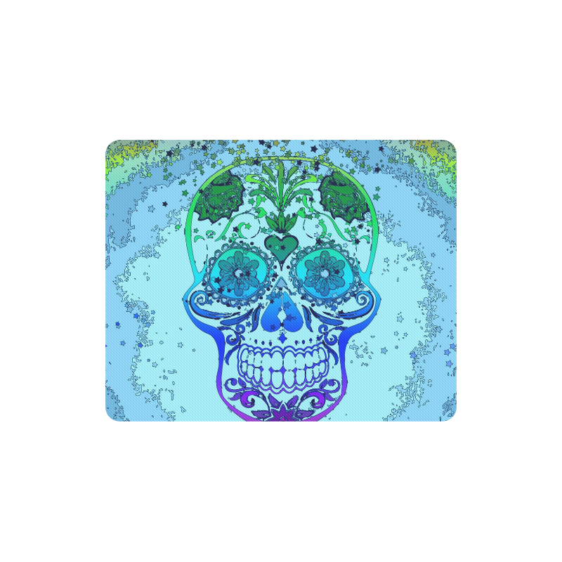 psychedelic Pop Skull 317D by JamColors Rectangle Mousepad