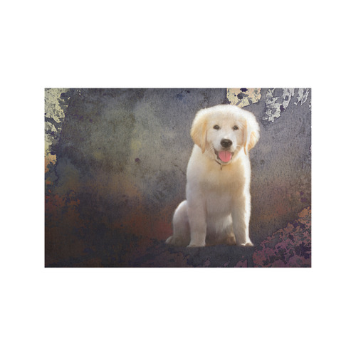 A cute painting golden retriever puppy Placemat 12’’ x 18’’ (Set of 2)