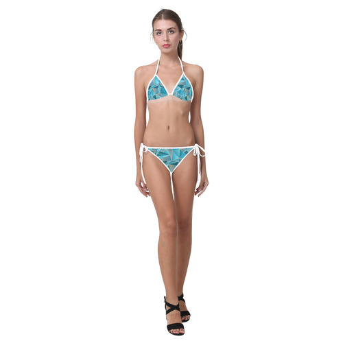Sea Glass w/white Custom Bikini Swimsuit (Model S01)