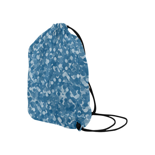 Snorkel Blue Polka Dot Bubbles Large Drawstring Bag Model 1604 (Twin Sides)  16.5"(W) * 19.3"(H)