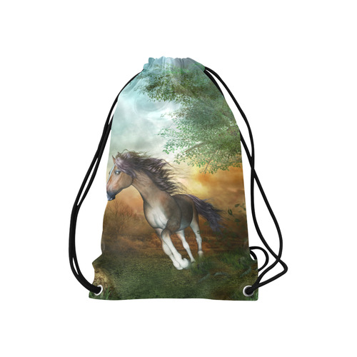 Wonderful running horse Small Drawstring Bag Model 1604 (Twin Sides) 11"(W) * 17.7"(H)