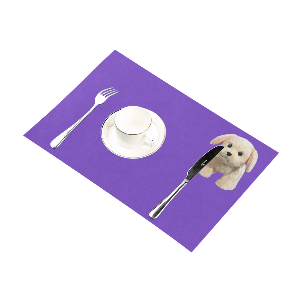 Cute Toy Puppy, low poly Placemat 12’’ x 18’’ (Set of 4)