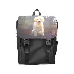 A cute painting golden retriever puppy Casual Shoulders Backpack (Model 1623)