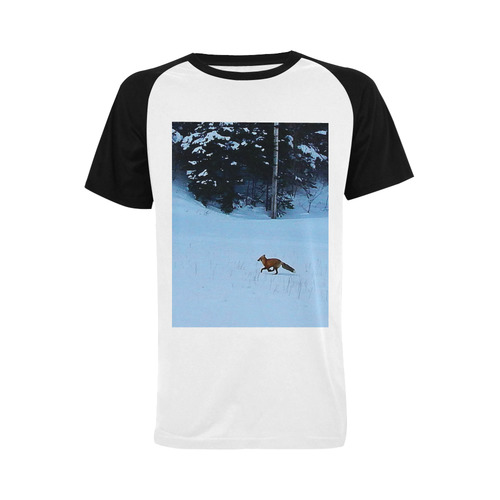 Fox on the Run Men's Raglan T-shirt (USA Size) (Model T11)