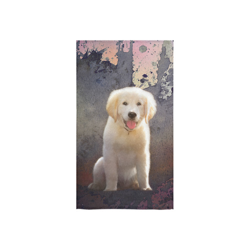A cute painting golden retriever puppy Custom Towel 16"x28"