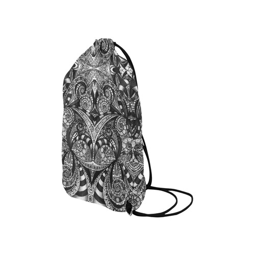 Drawing Floral Zentangle G6B Small Drawstring Bag Model 1604 (Twin Sides) 11"(W) * 17.7"(H)