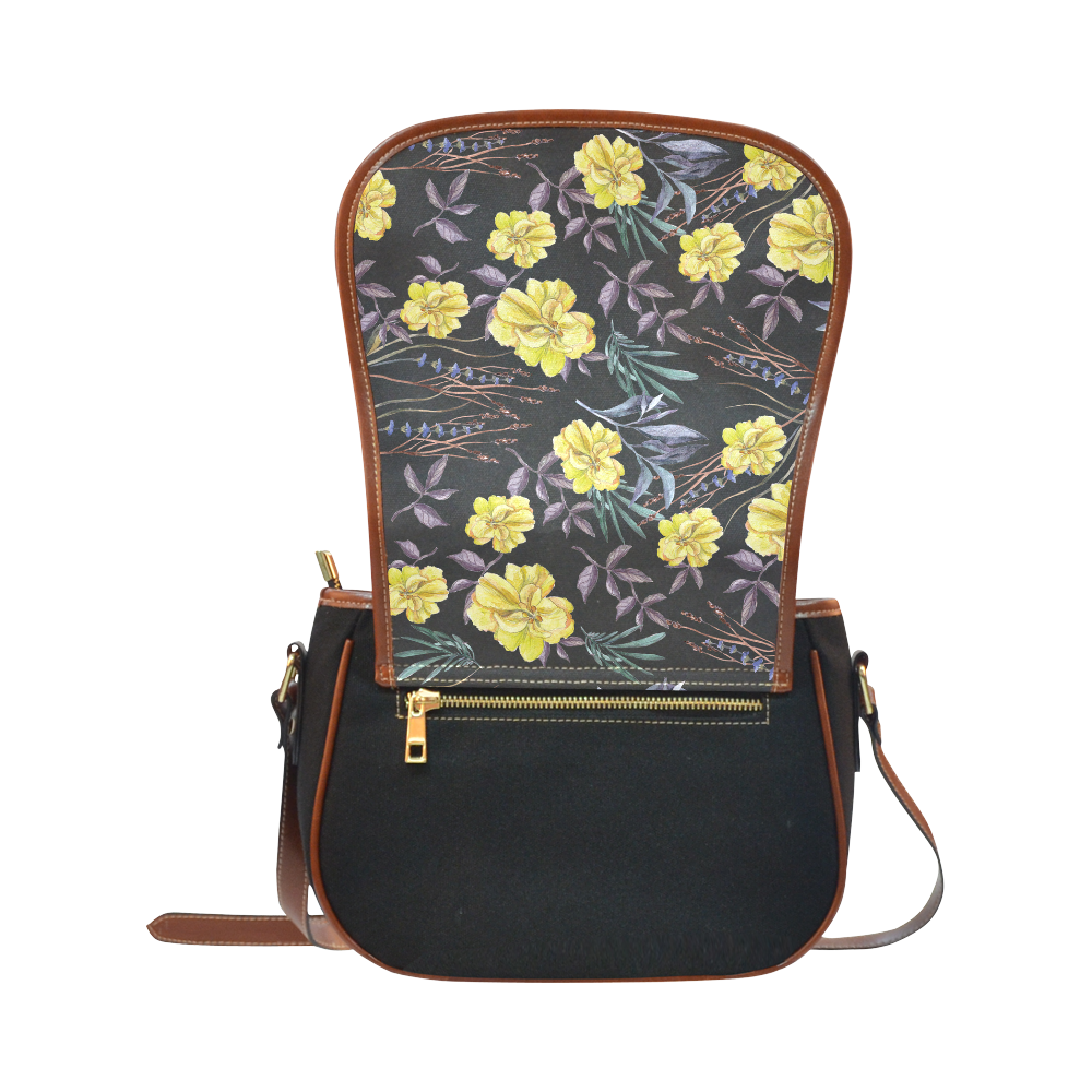 Wildflowers II Saddle Bag/Small (Model 1649)(Flap Customization)