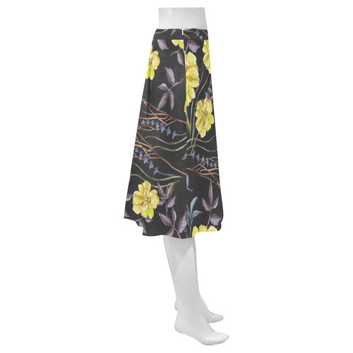 Wildflowers II Mnemosyne Women's Crepe Skirt (Model D16)