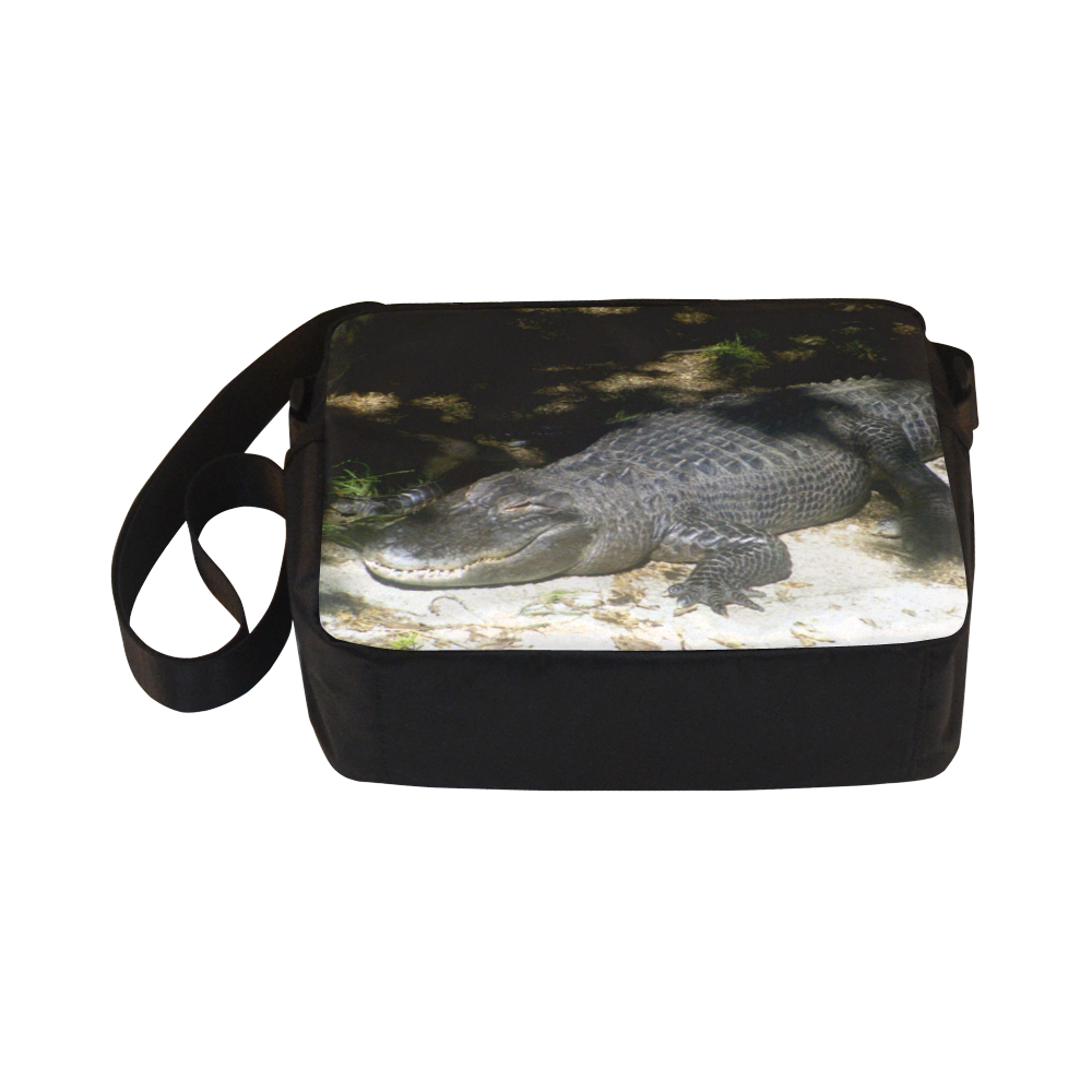 Alligator Sunbathing Classic Cross-body Nylon Bags (Model 1632)