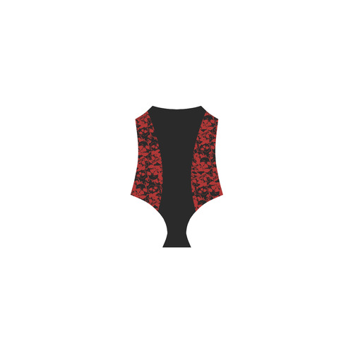 Red Skulls Cutout Goth Art Strap Swimsuit ( Model S05)