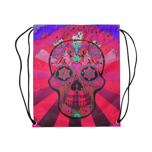 psychedelic Pop Skull 317H by JamColors Large Drawstring Bag Model 1604 (Twin Sides)  16.5"(W) * 19.3"(H)
