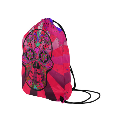 psychedelic Pop Skull 317H by JamColors Large Drawstring Bag Model 1604 (Twin Sides)  16.5"(W) * 19.3"(H)