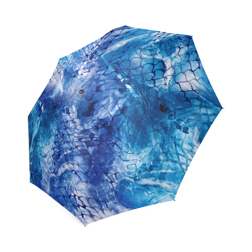 Ocean Nautical Blue Net Print Art Umbrella Foldable Umbrella (Model U01)
