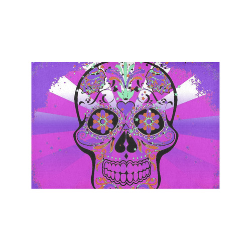 psychedelic Pop Skull 317J by JamColors Placemat 12’’ x 18’’ (Set of 4)