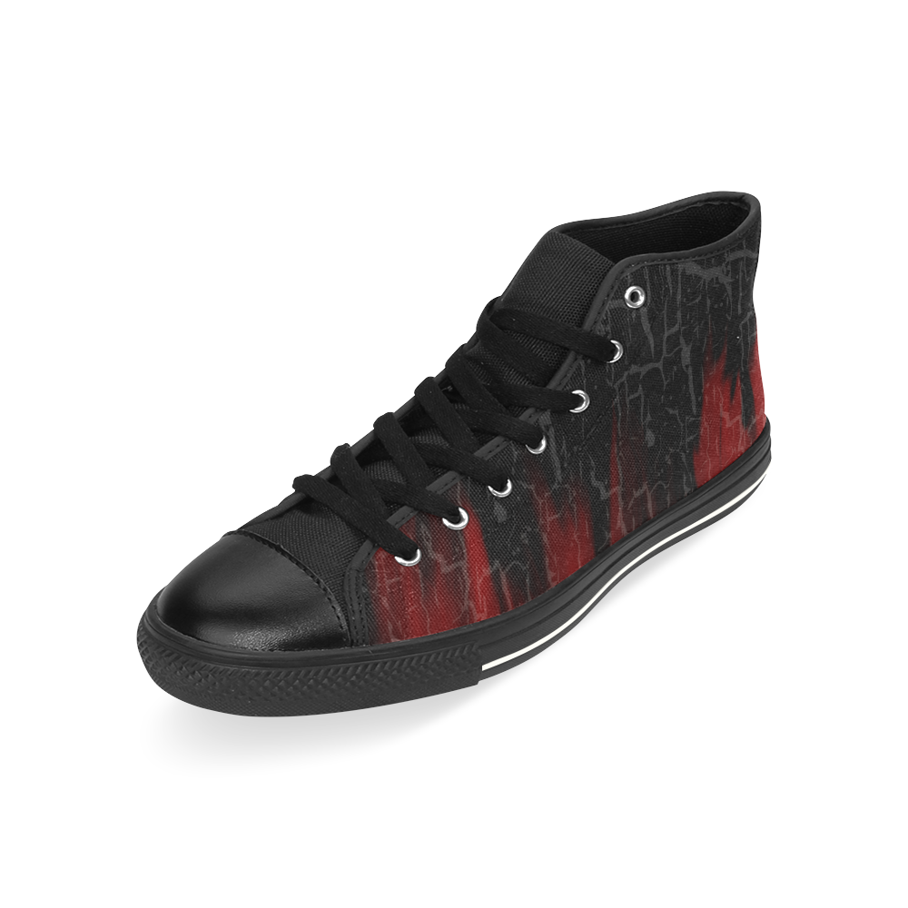 Cracked Flames Goth Art High Top Canvas Women's Shoes/Large Size (Model 017)