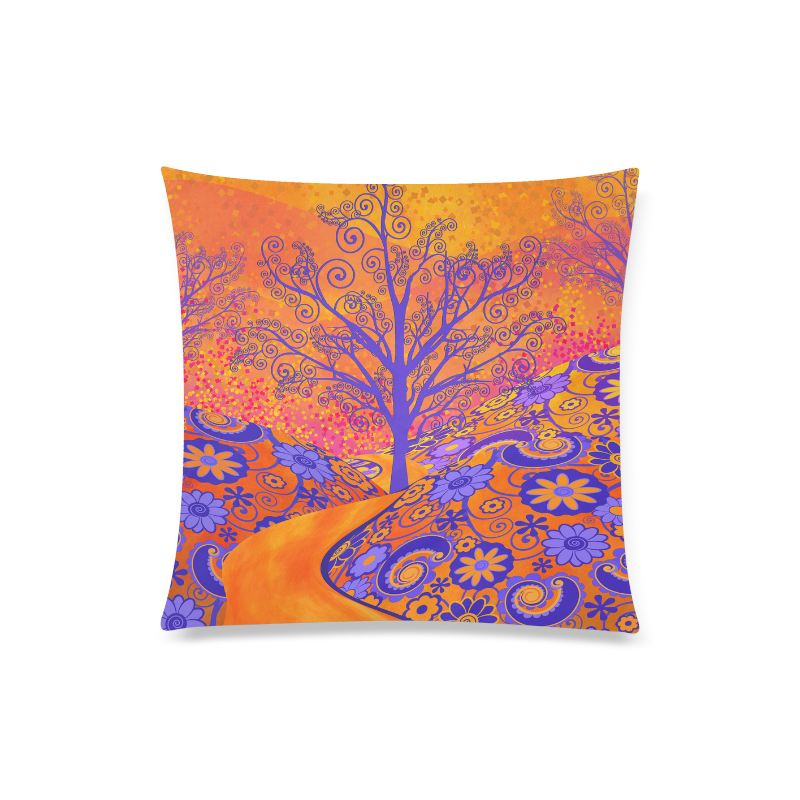 Sunset Park Tree Colorful Decor Pillow Custom Zippered Pillow Case 20"x20"(Twin Sides)