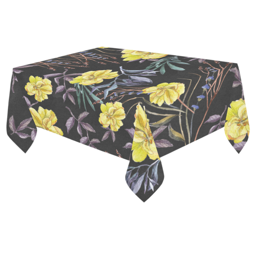 Wildflowers II Cotton Linen Tablecloth 60"x 84"