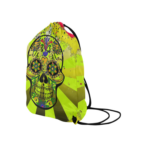 psychedelic Pop Skull 317G by JamColors Large Drawstring Bag Model 1604 (Twin Sides)  16.5"(W) * 19.3"(H)