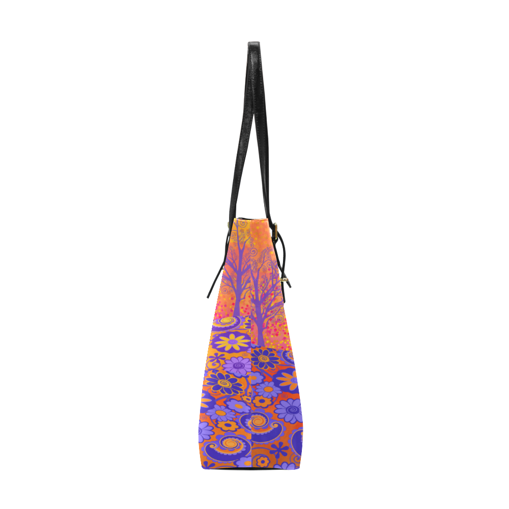 Sunset Park Flowers Colorful Print Handbag by Juleez Euramerican Tote Bag/Small (Model 1655)