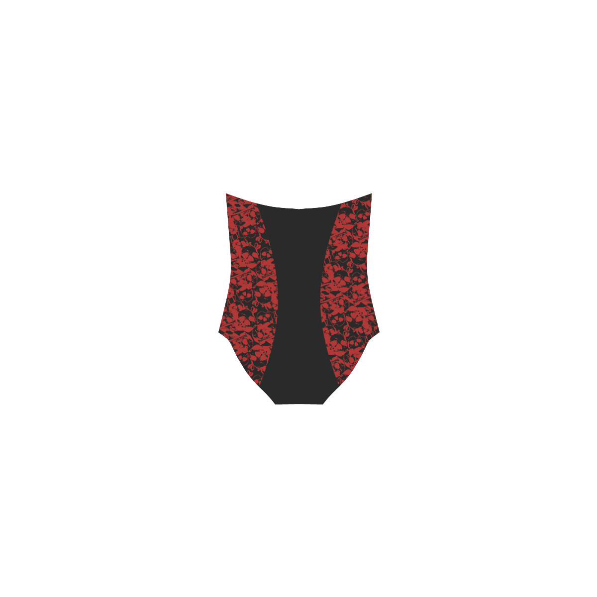 Red Skulls Cutout Goth Art Strap Swimsuit ( Model S05)