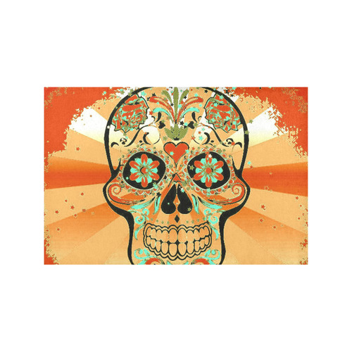 psychedelic Pop Skull 317K by JamColors Placemat 12’’ x 18’’ (Set of 2)
