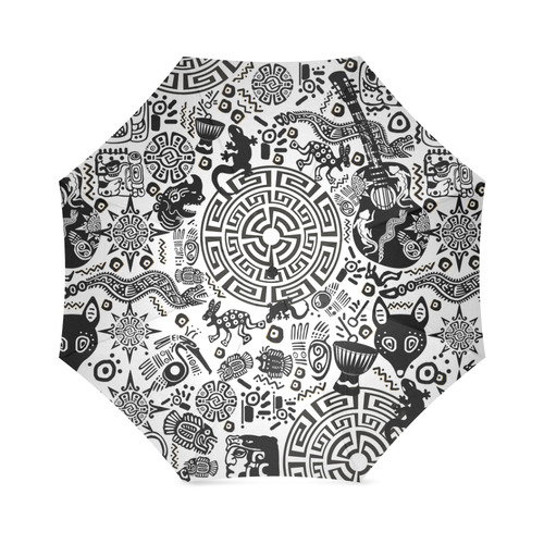 Mandala Primitive Design Print Umbrella Foldable Umbrella (Model U01)