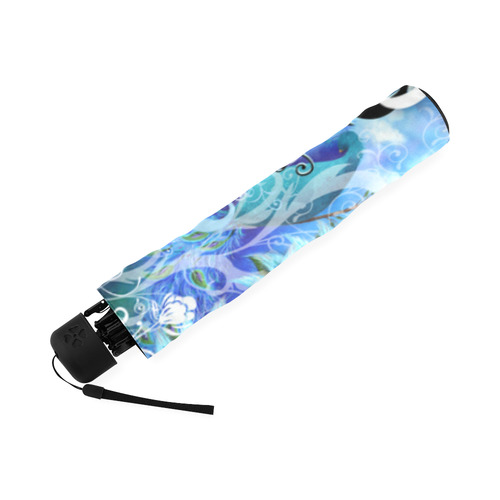 Peacock Scroll Feather Print Art Umbrella Foldable Umbrella (Model U01)