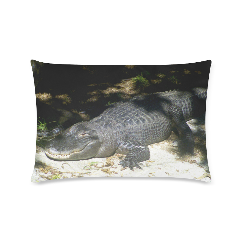 Alligator Sunbathing Custom Zippered Pillow Case 16"x24"(Twin Sides)