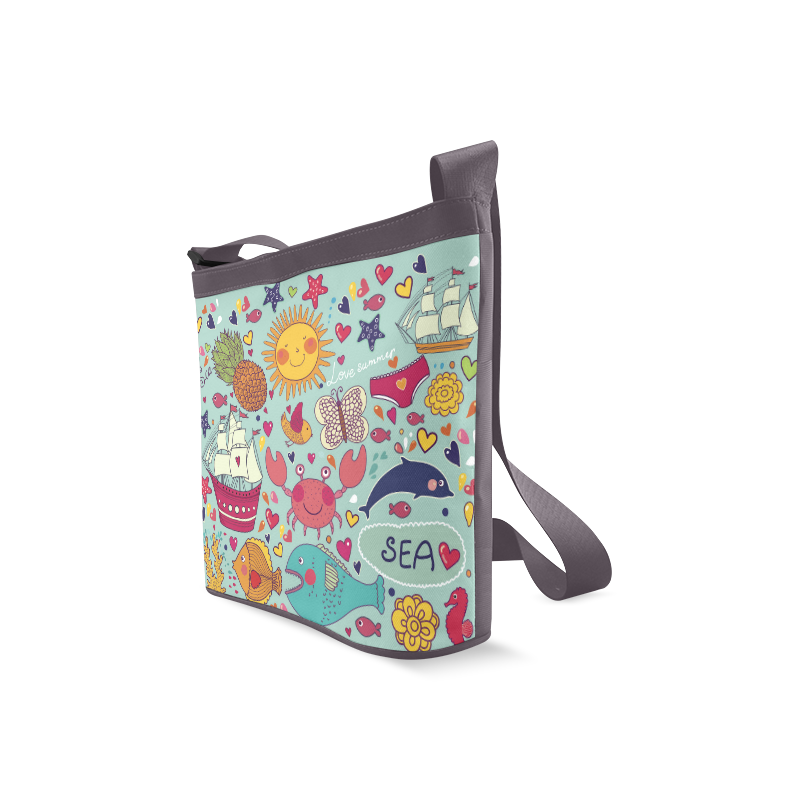 Cute Cartoon Sea Animals Summer Love Crossbody Bags (Model 1613)