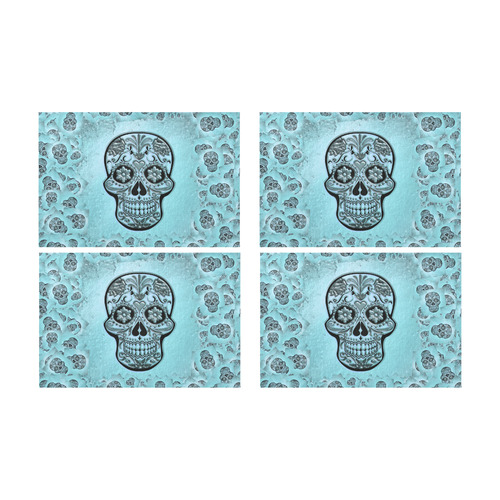 Skull20170238_by_JAMColors Placemat 12’’ x 18’’ (Four Pieces)