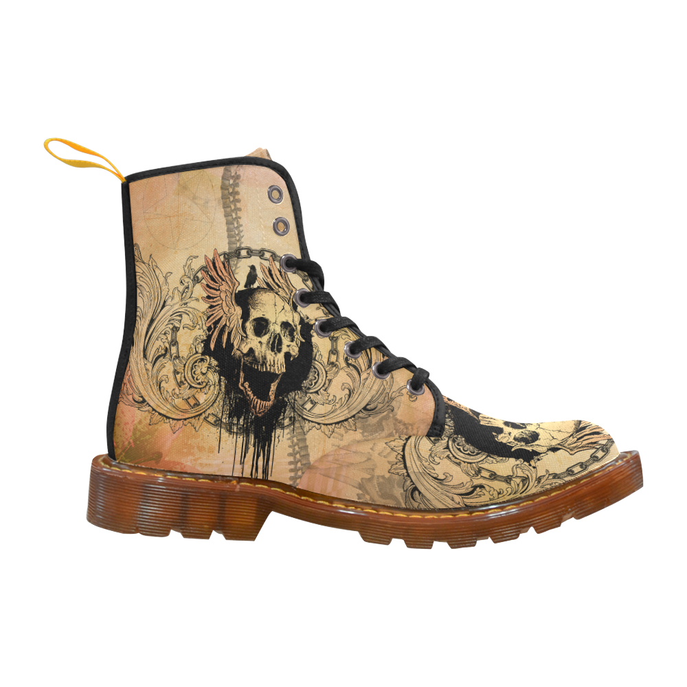 Amazing skull with wings Martin Boots For Women Model 1203H