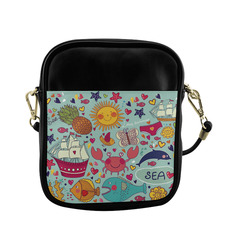 Cute Cartoon Sea Animals Summer Love Sling Bag (Model 1627)