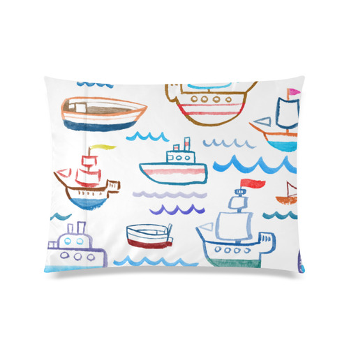 children nautical doodles Custom Zippered Pillow Case 20"x26"(Twin Sides)