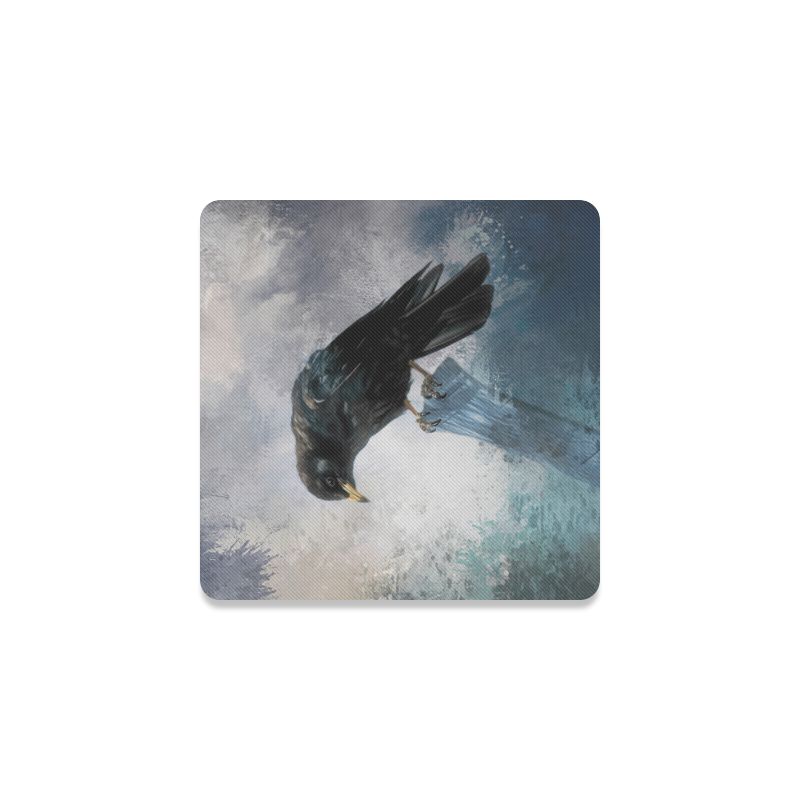 A beautiful painted black crow Square Coaster