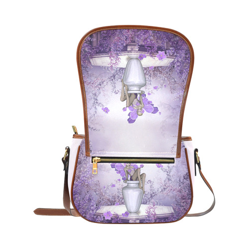 Beautiful fairy with flowers Saddle Bag/Small (Model 1649) Full Customization