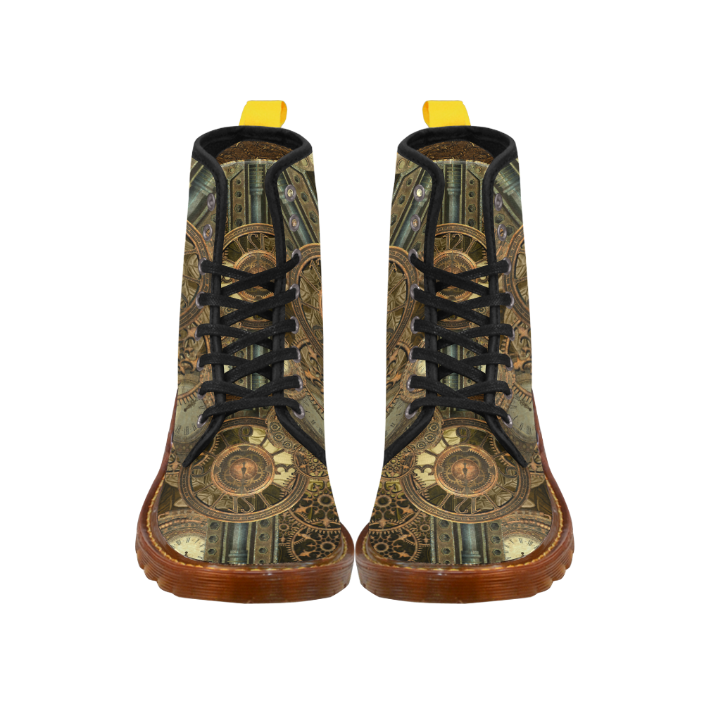 Steampunk clocks and gears Martin Boots For Men Model 1203H