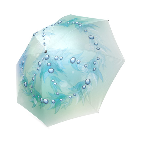 Beautiful Blue Green Peace Sign Foldable Umbrella (Model U01)