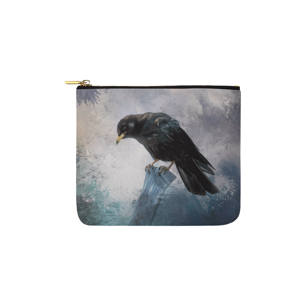 A beautiful painted black crow Carry-All Pouch 6''x5''