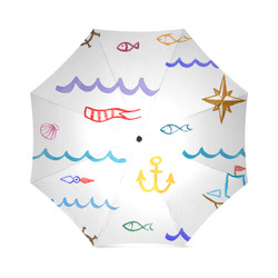 doodle nautical kids Foldable Umbrella (Model U01)