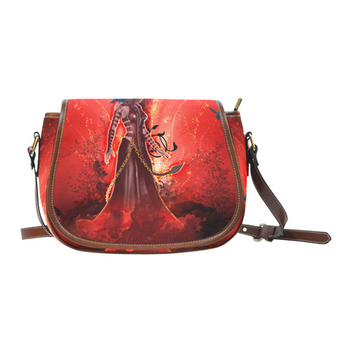 The dark side with fairy and crow Saddle Bag/Small (Model 1649) Full Customization