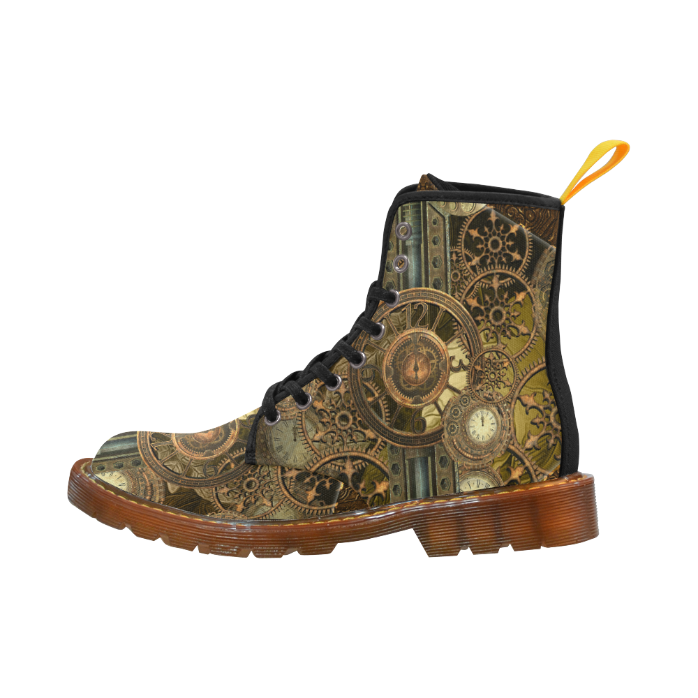 Steampunk clocks and gears Martin Boots For Men Model 1203H