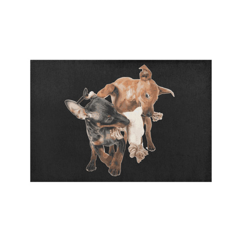 Two Playing Dogs Placemat 12’’ x 18’’ (Six Pieces)