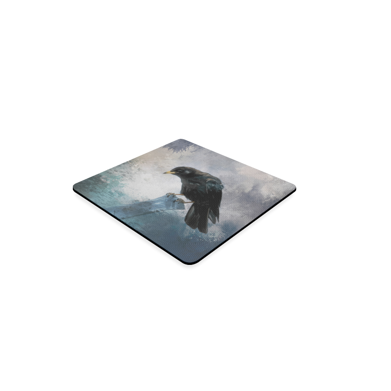 A beautiful painted black crow Square Coaster