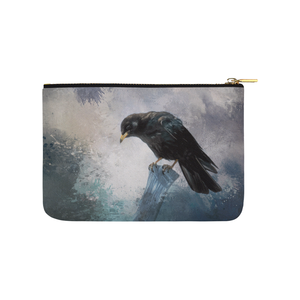 A beautiful painted black crow Carry-All Pouch 9.5''x6''