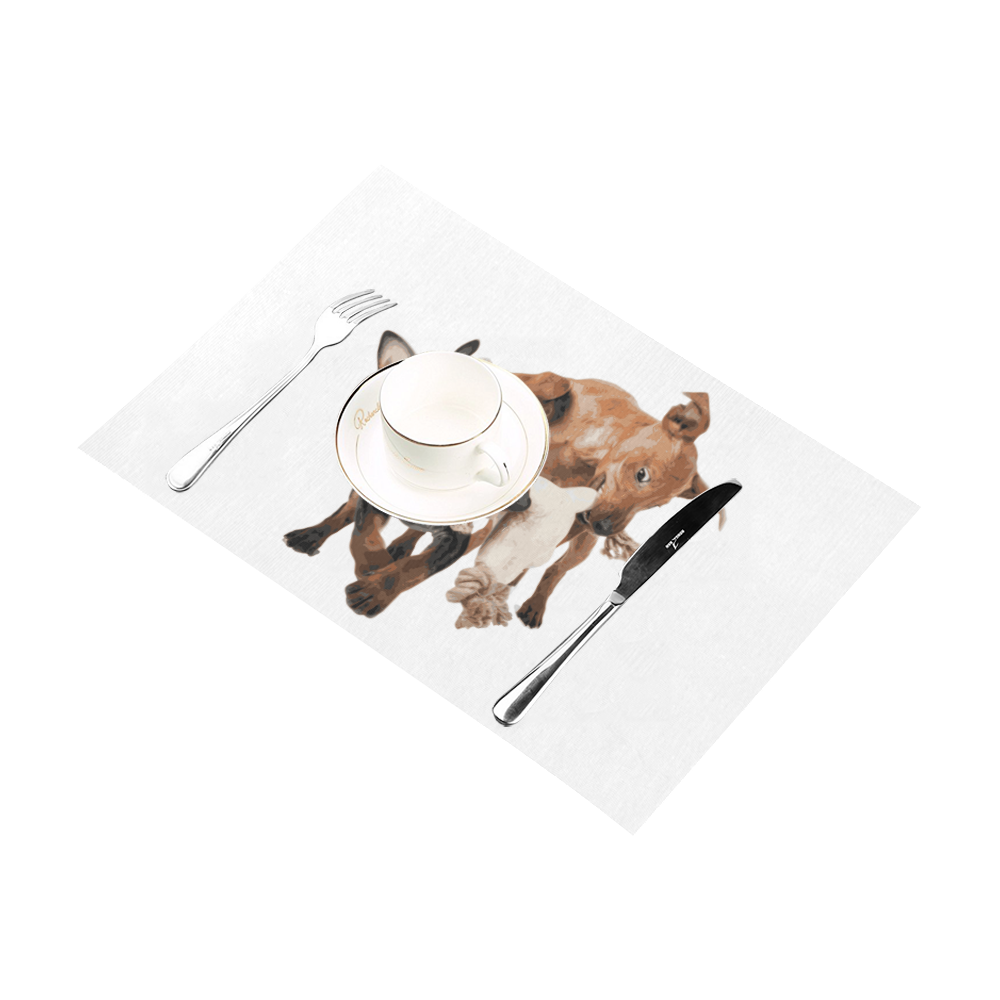 Two Playing Dogs Placemat 12’’ x 18’’ (Two Pieces)