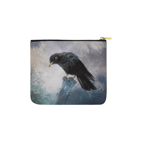 A beautiful painted black crow Carry-All Pouch 6''x5''