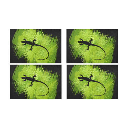 Green Lizard Shape Painting Placemat 12’’ x 18’’ (Set of 4)