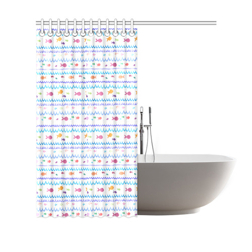 nautical kids doodlebiga Shower Curtain 69"x70"
