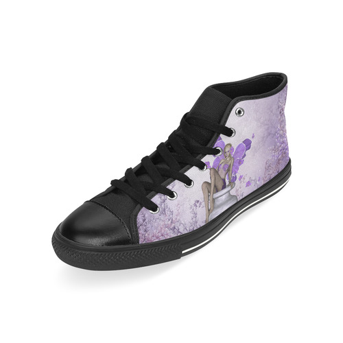 Beautiful fairy with flowers High Top Canvas Shoes for Kid (Model 017)